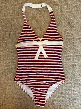 EUC Melissa Odabash girls red white and blue swimsuit size 10